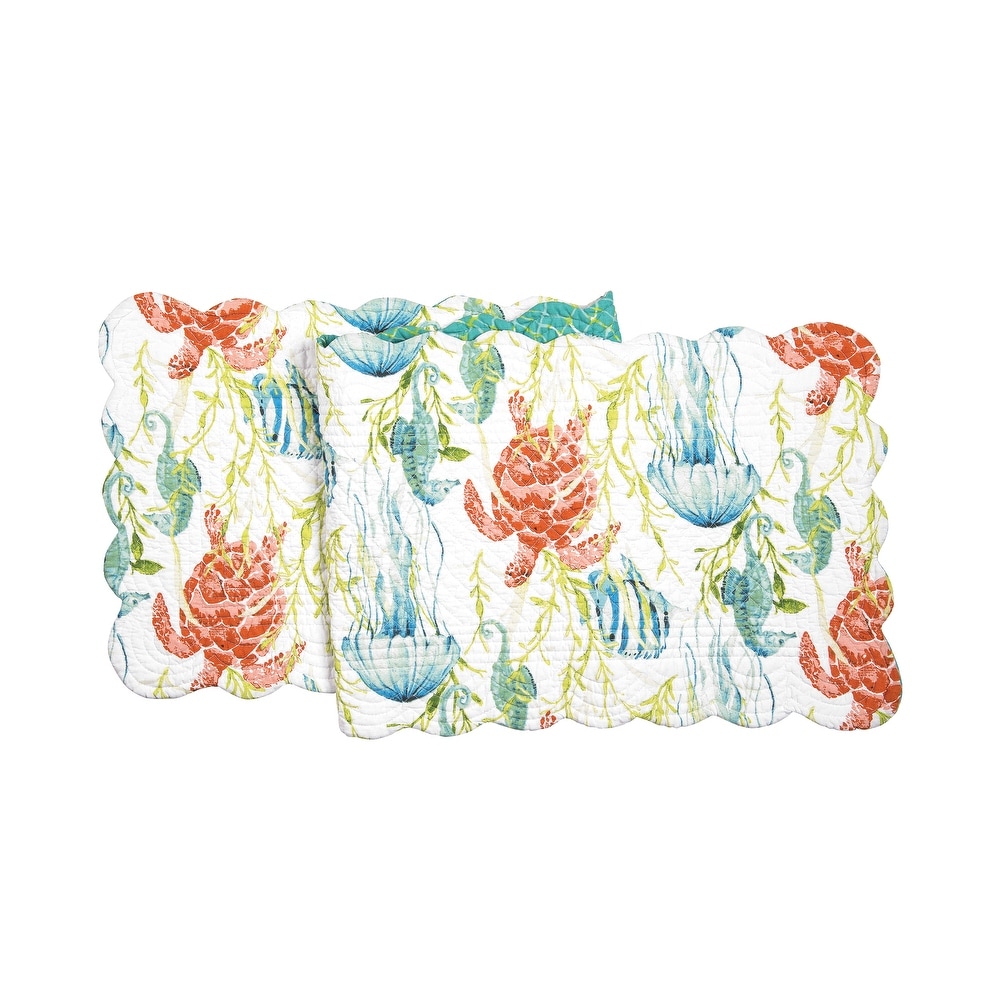 C&F Home Marla Paisley Reversible Stripes Table 14 x 51 Cotton Machine Washable Table Runner 14 x 51 Blue C&F Home Marla Paisley Reversible Stripes Table 14 x 51 Cotton Machine Washable Table Runner 14 x 51 Blue